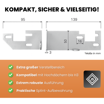 Preview: Hecktürverriegelung für Fiat Ducato - Edelstahl