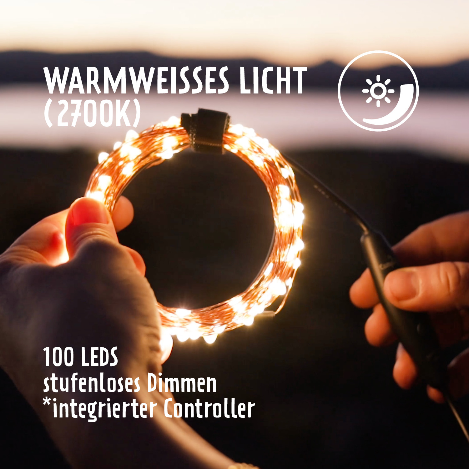 Camplight USB-Outdoor-Lichterkette mit Spule