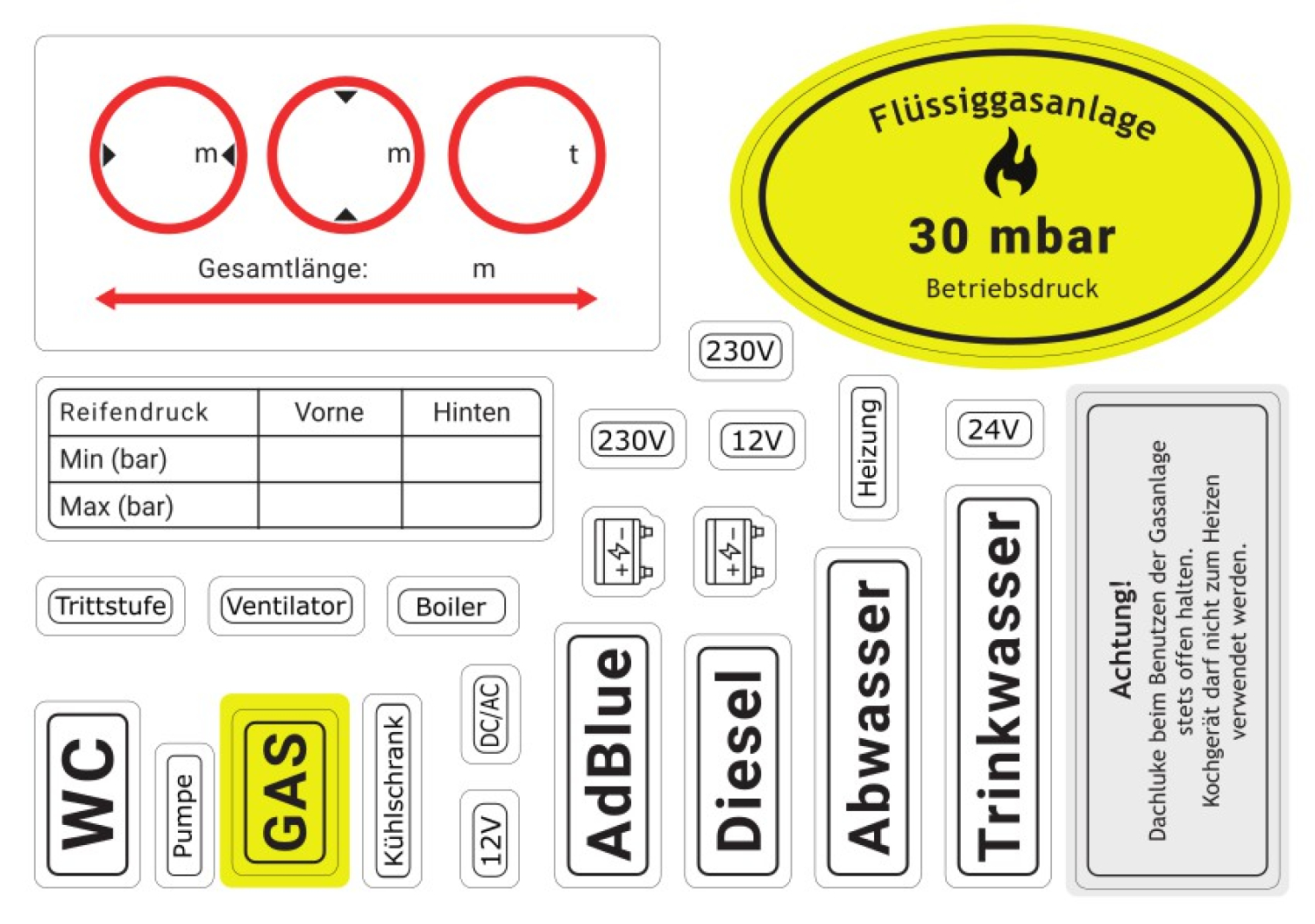 Wohnmobil Aufkleber Set